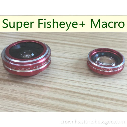 Fish eye Lens 2in 1 Clip-on Cell Phone 190 Degree Fisheye Lens+Macro Lens for iPhone 7Plus Xiaomi & More